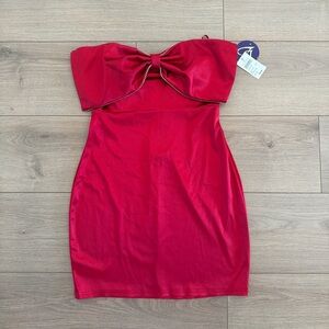 Windsor Strapless Red Dress with Bow Detail